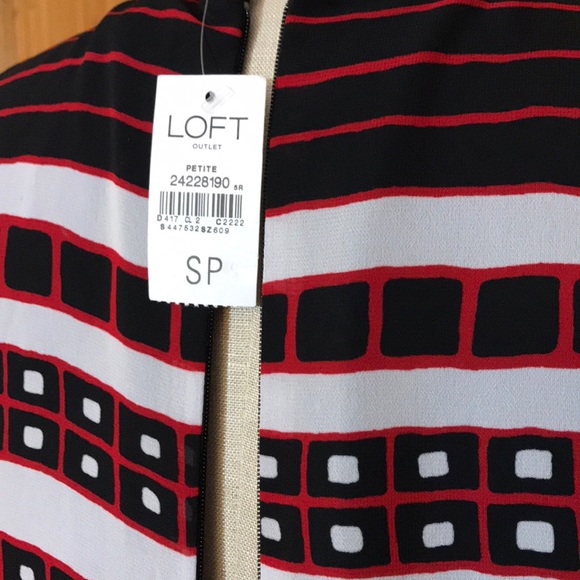 NWT LOFT Ann Taylor Small Petite Black & Red Dress - Picture 7 of 8